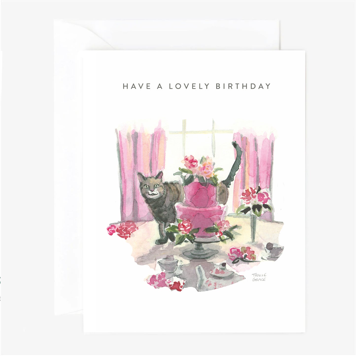 Have a Lovely Birthday - Cat Tea Party Birthday Card