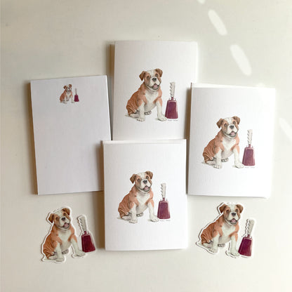Sweet Notes Stationary Set - Bulldog and Cowbell