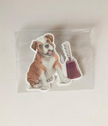 Bulldog and Cowbell Sticker