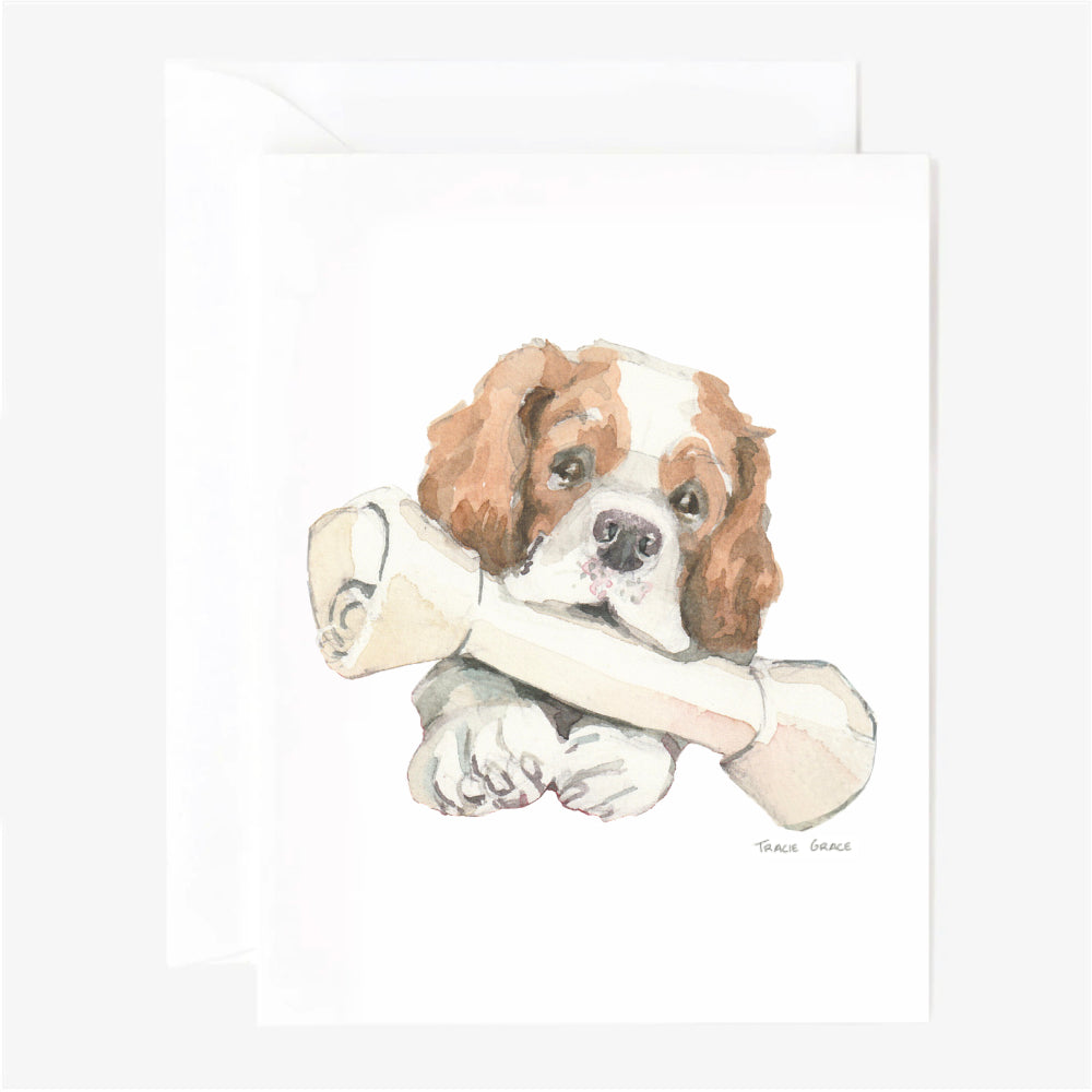 Puppy and Bone Greeting Card