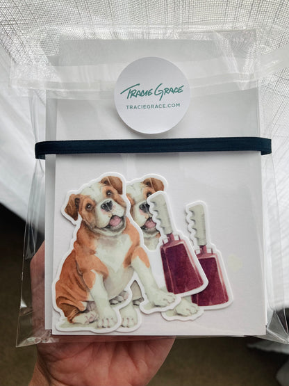 Sweet Notes Stationary Set - Bulldog and Cowbell